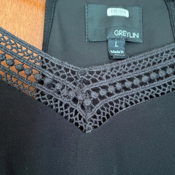 Greylin Black Crochet Camisole Tank Top Size Large - Picture 4 of 9